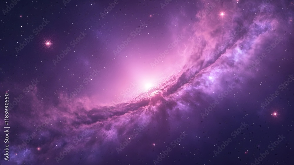 Stunning Lavender Nebula, Vibrant Cosmic Dust and Galaxy Space Background Stunning Lavender Nebula, Vibrant Cosmic Dust and Galaxy Space Background