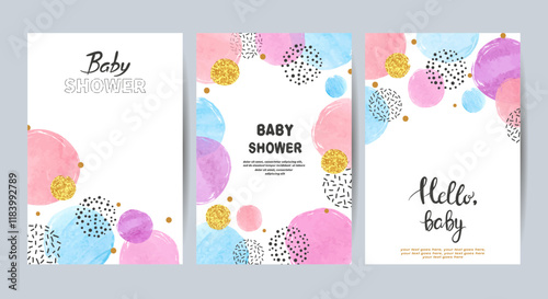 Baby shower card set with c...