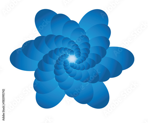  "Blue Swirling Fractal Flower"