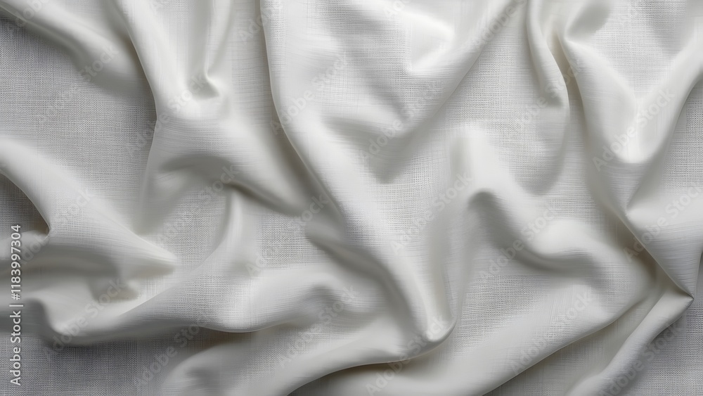 Obraz premium Close-Up Silver Linen Fabric Texture, Subtle Folds and Drapes, Elegant Textured Background for Design