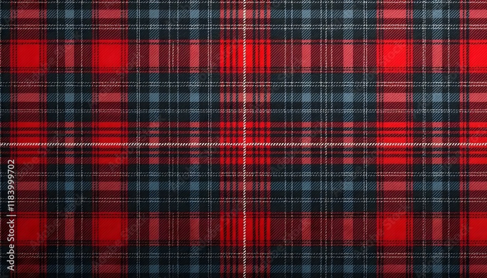 Intense Red and Black Plaid Pattern Background