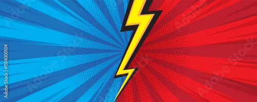 blue and red comic background for versus or VS banner background template