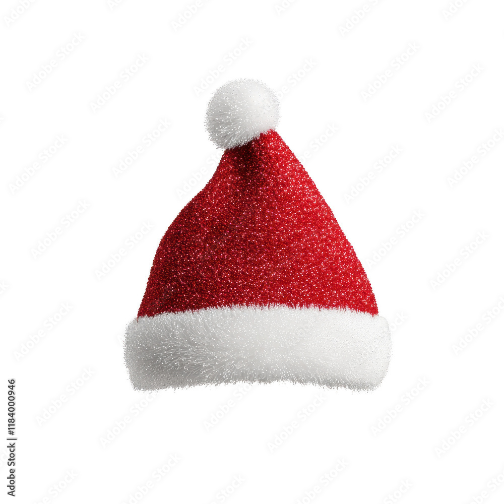 Festive red Santa hat with white trim and pom pom, perfect for celebrations Festive red Santa hat with white trim and pom pom, perfect for celebrations