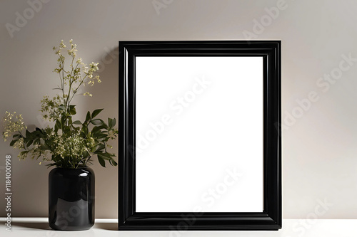 Black picture frame background