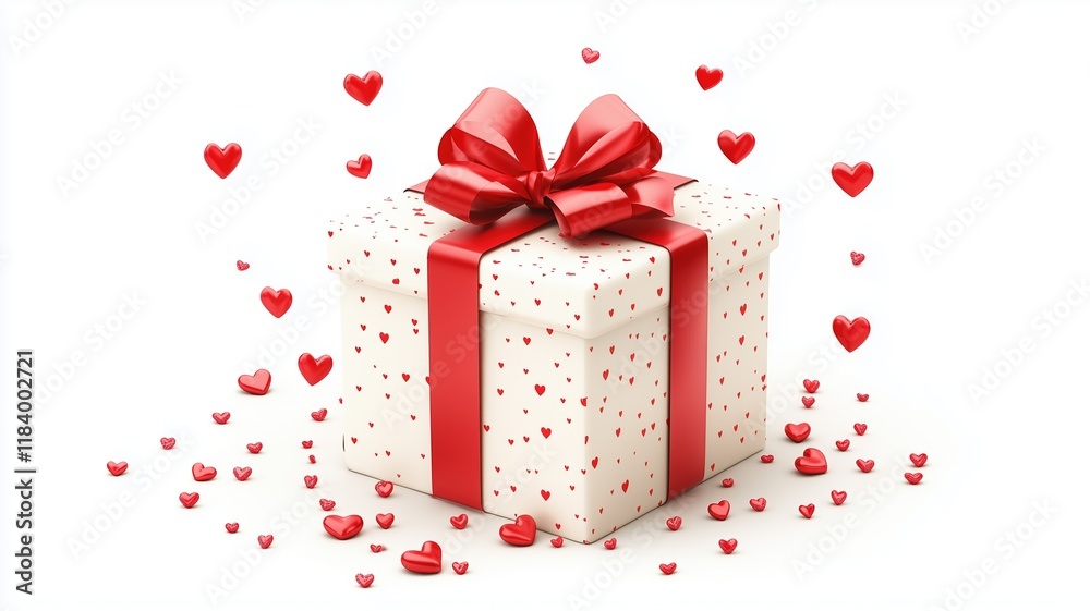 Fototapeta premium Romantic Valentine’s Day card design with heart isolated on white background，Create a romantic bouquet of roses isolated on white background for Valentine’s Day,Valentine’s Day jewelry collection isol