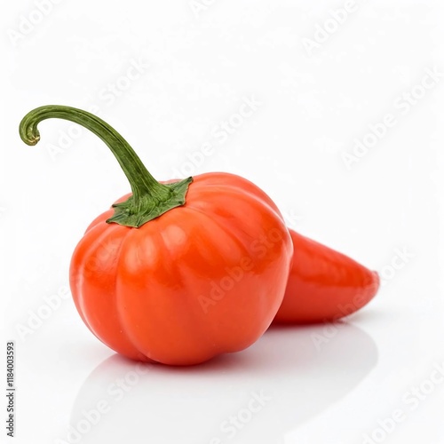 Red chilli and peaper white background. photo