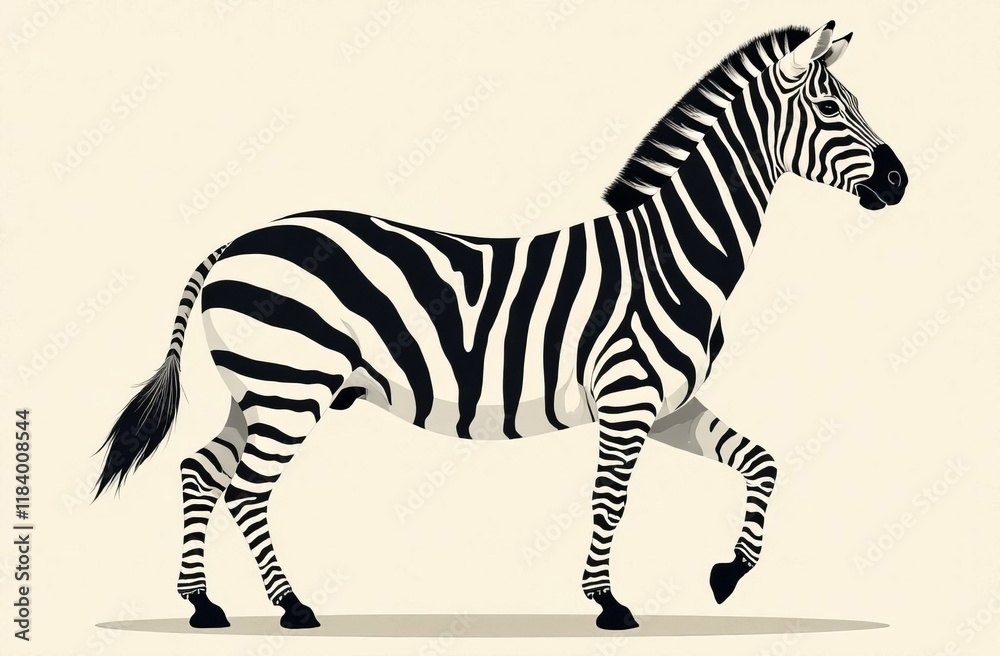 Obraz premium A zebra horse with black and white stripes close-up.