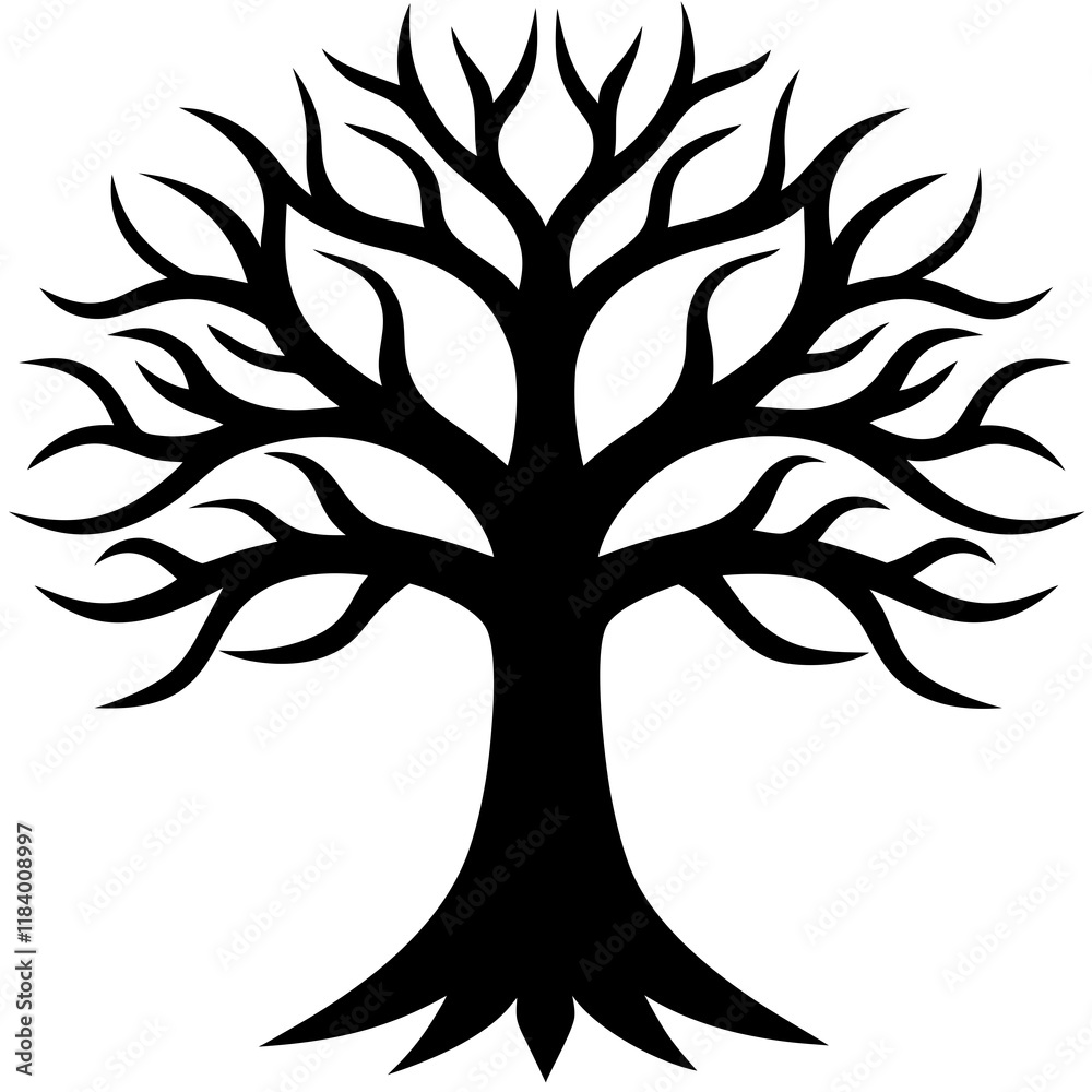 Beautiful tree silhouette vector white background
Beautiful tree silhouette vector white background
