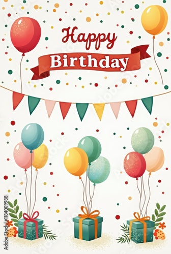 Templates for Нарру Иirthday greeting cards and invitations with glitter elements, balloons. photo