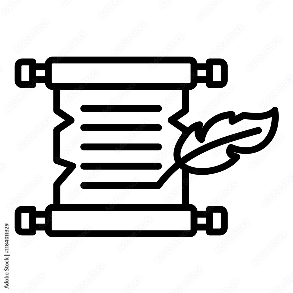 Scroll and Quill Icon Scroll and Quill Icon