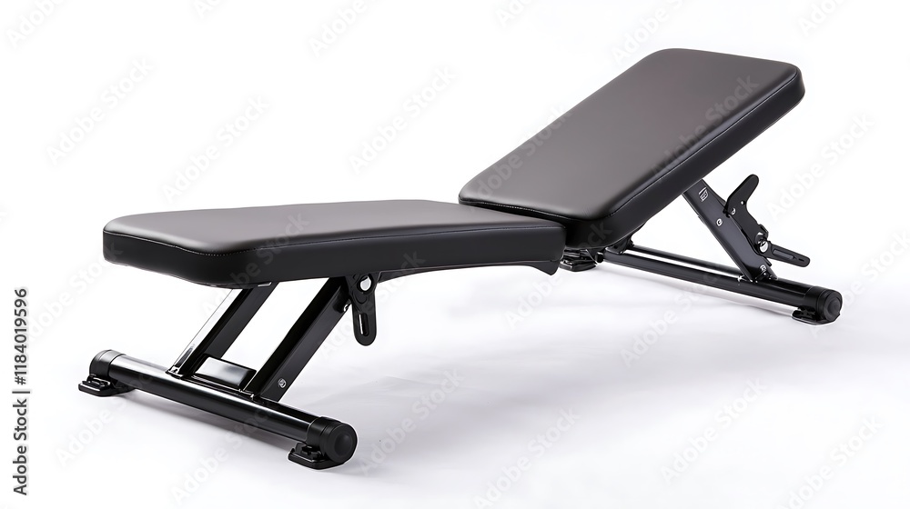 A black bench with a black cushion on it A black bench with a black cushion on it