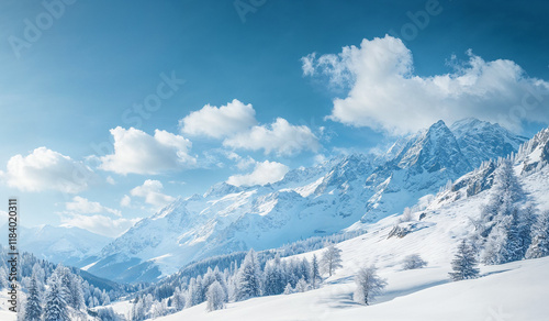 Winter Wonderland, Snowy Mountains, Snowy Peaks, Winter time
