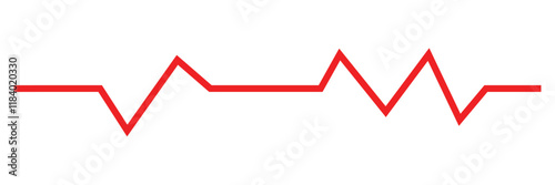 Heart pulse. Red and white colors. Heartbeat lone, cardiogram. Beautiful healthcare, medical background. Modern simple design. Icon. sign or logo. Flat style vector illustration.