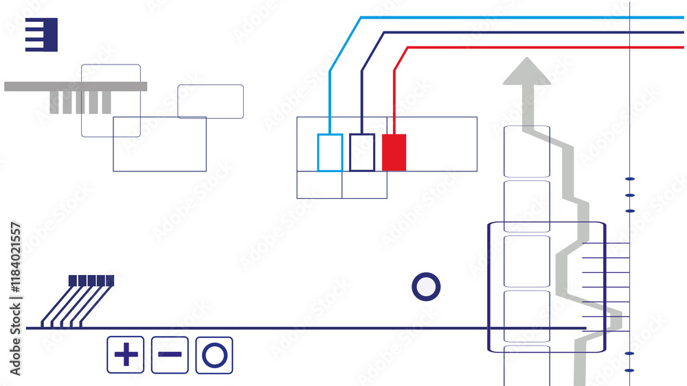 Obraz premium abstract pattern with microcircuit elements 