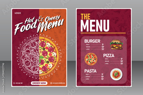 A4 Size Food Menu With Pizza Poster For Restaurant and Marketing Purposes, Food Poster, Food Banner, Food Flyer, Restaurant Food, Restaurant Flyer, Restaurant Flyer