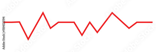 Heart beat icon set. Heart shape with pulse line.
