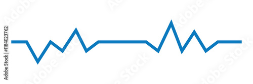 Heart beat icon set. Heart shape with pulse line.