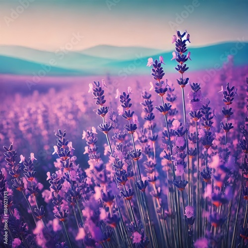 Field of Lavender A fragrant field of lavender in full bloom str photo