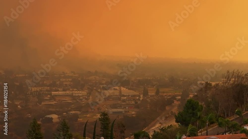 Pasadena Eaton Fire California Smoke Telephoto Pan