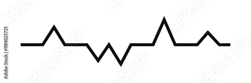 Heart beat line icon. EKG heart beat line, Cardiogram line icon, sign. Heart pulse silhouette. Life line icon.