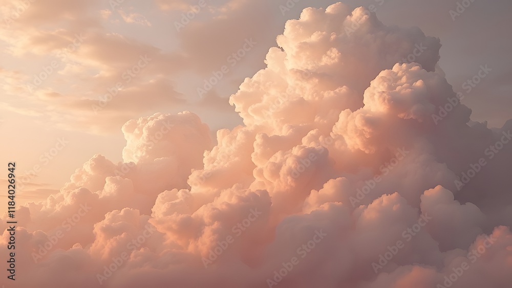 custom made wallpaper toronto digitalAbstract Peach-Colored Cloudscape, Dreamlike Sky Textures and Unique Cloud Formations