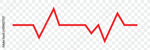 Heart beat line icon. EKG heart beat line, Cardiogram line icon, sign. Heart pulse silhouette. Life line icon.