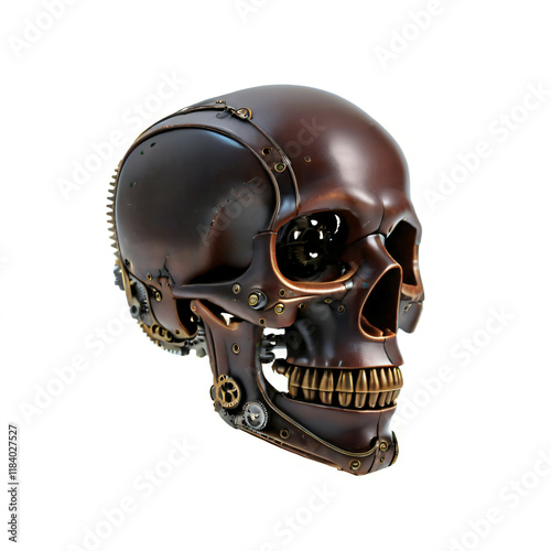 Steampunk Skull made of lea...