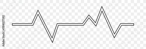 Heart beat icon set. Heart shape with pulse line.