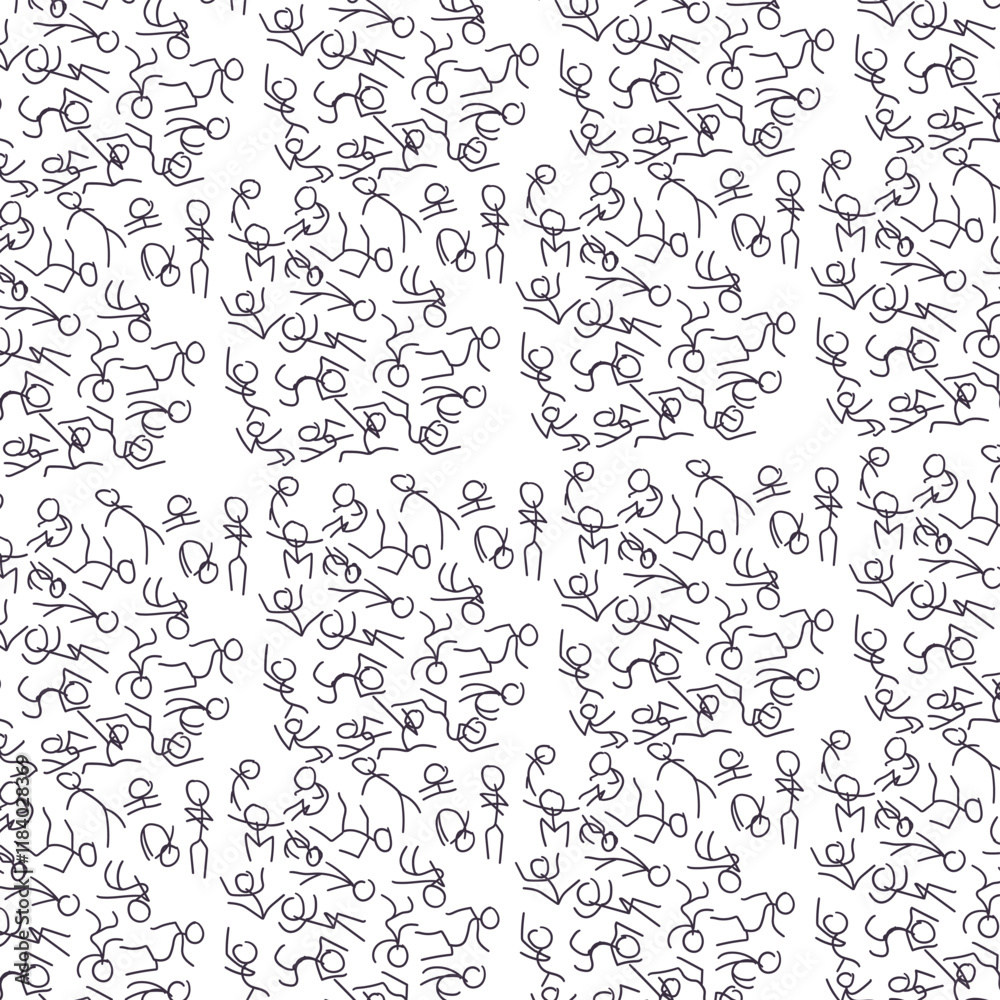 Texture in the form of a cluster of small people or stickermen.