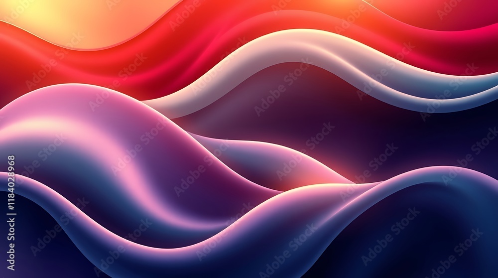 Fototapeta premium Luminous Wavy Glowing Background Design