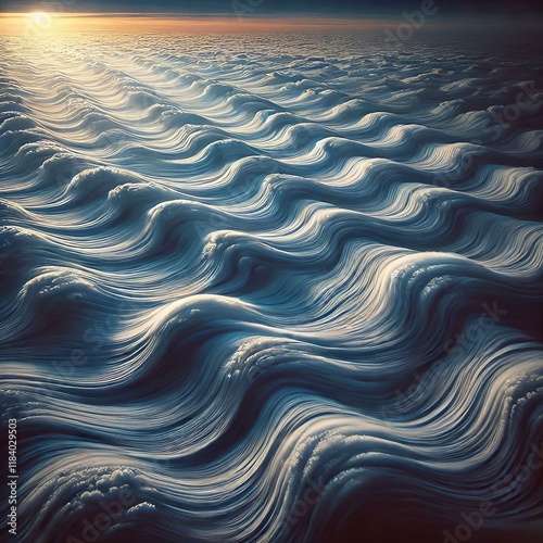 Fluctus undulatus clouds Wave like clouds that form when air flo photo