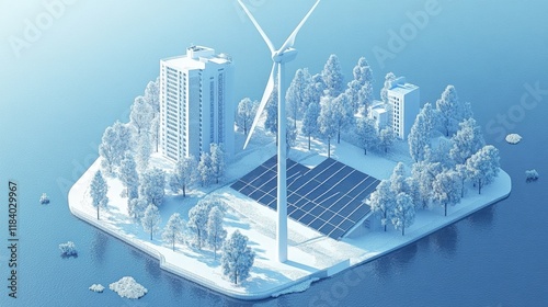Renewable energy sustainability concept featuring high-quality, professional visuals of wind turbines, solar panels, green landscapes, emphasizing clean technology and environmental conservation 24