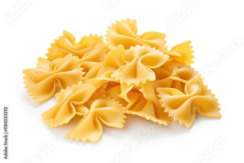 Farfalle pasta on a white background