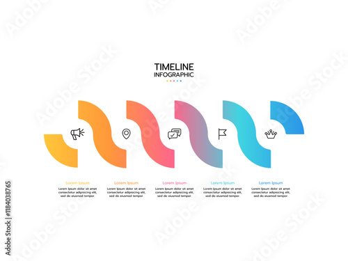 Timeline infographic template. Concept for presentation business with 5 options and icons.
