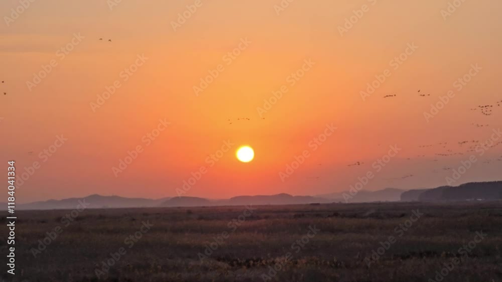 sunset in the mountains