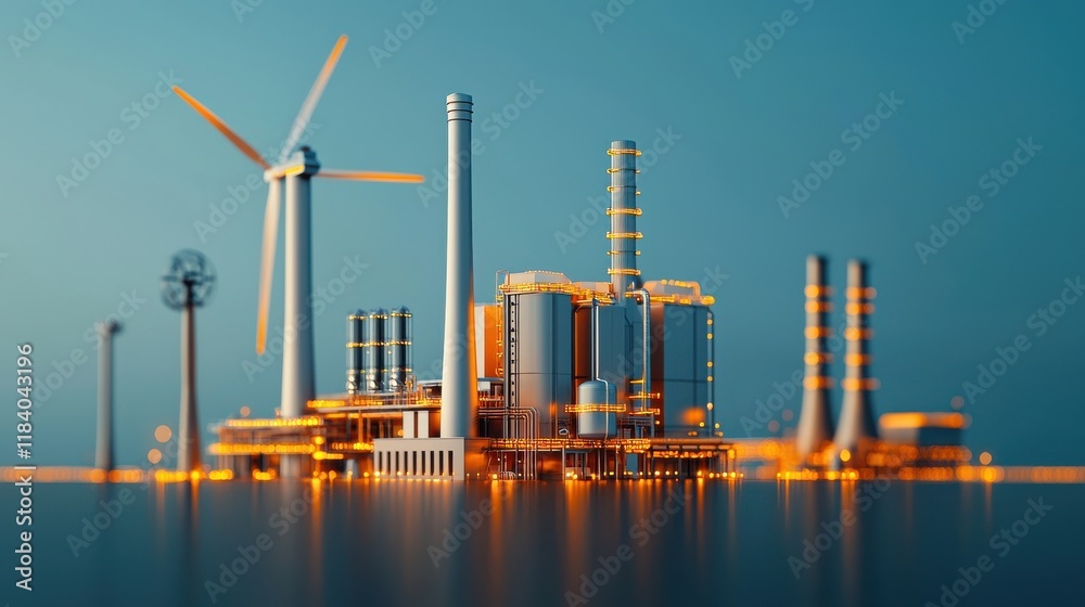 Obraz premium Renewable energy in industries a transition to eco-friendly power