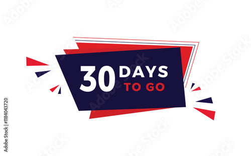 30 days to go, countdown banner. days countdown sale price offer promo design. vector illustration.