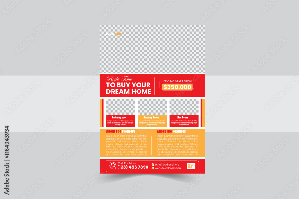 Fototapeta premium Real Estate Flyer Template