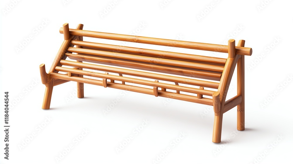 Wooden bench with a modern design, isolated on a white background. Wooden bench with a modern design, isolated on a white background.
