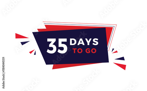 35 days to go, countdown banner. days countdown sale price offer promo design. vector illustration.