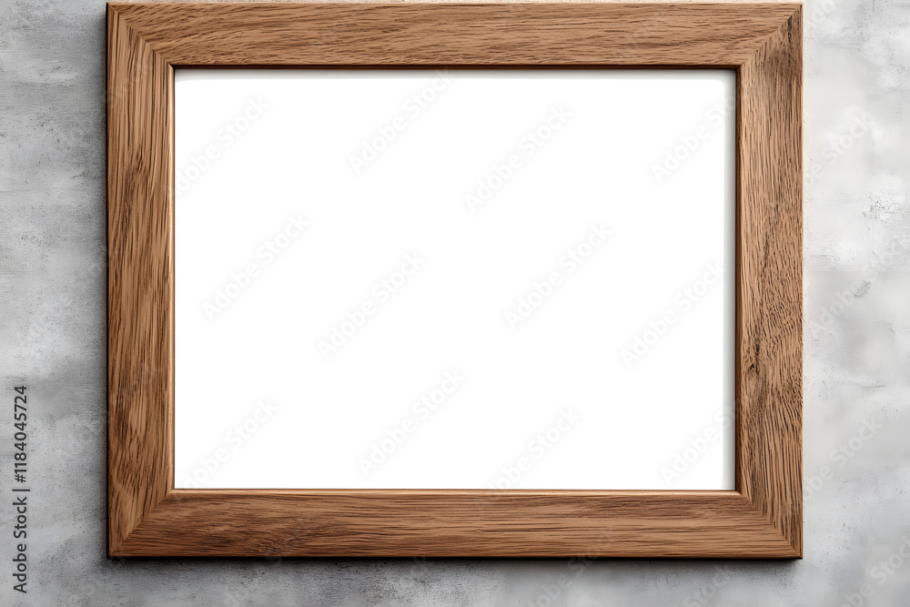 Wooden oak landscape brown picture frame with an empty blank canvas for use as a border, png file cut out and isolated on a transparent background, computer Generative AI stock illustration Wooden oak landscape brown picture frame with an empty blank canvas for use as a border, png file cut out and isolated on a transparent background, computer Generative AI stock illustration