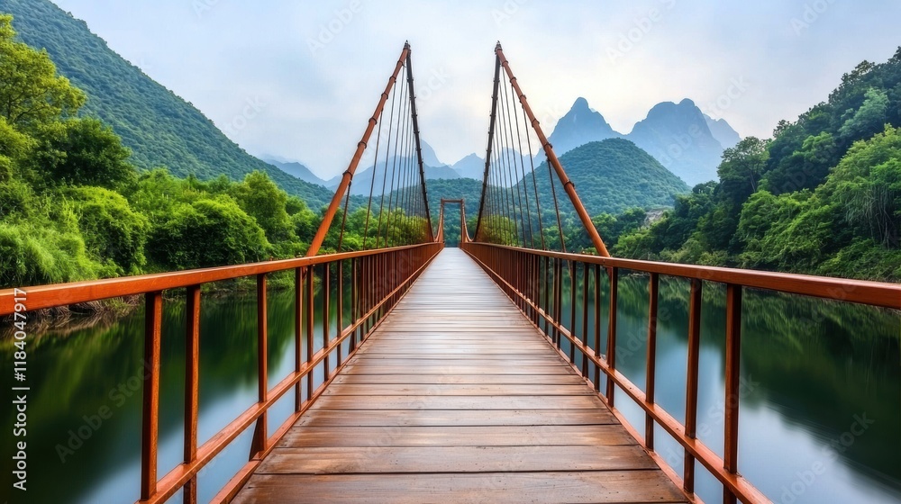 bridge gracefully arches over an abstract river, featuring clean lines, soft gradients, and ample negative space for text bridge gracefully arches over an abstract river, featuring clean lines, soft gradients, and ample negative space for text