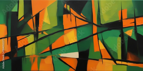 Art background, Cubism styl...