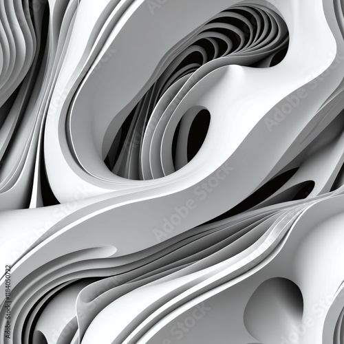 Abstract 3D wavy shapes, Se...