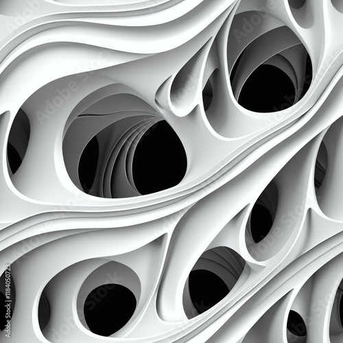 Abstract 3D wavy shapes, Se...