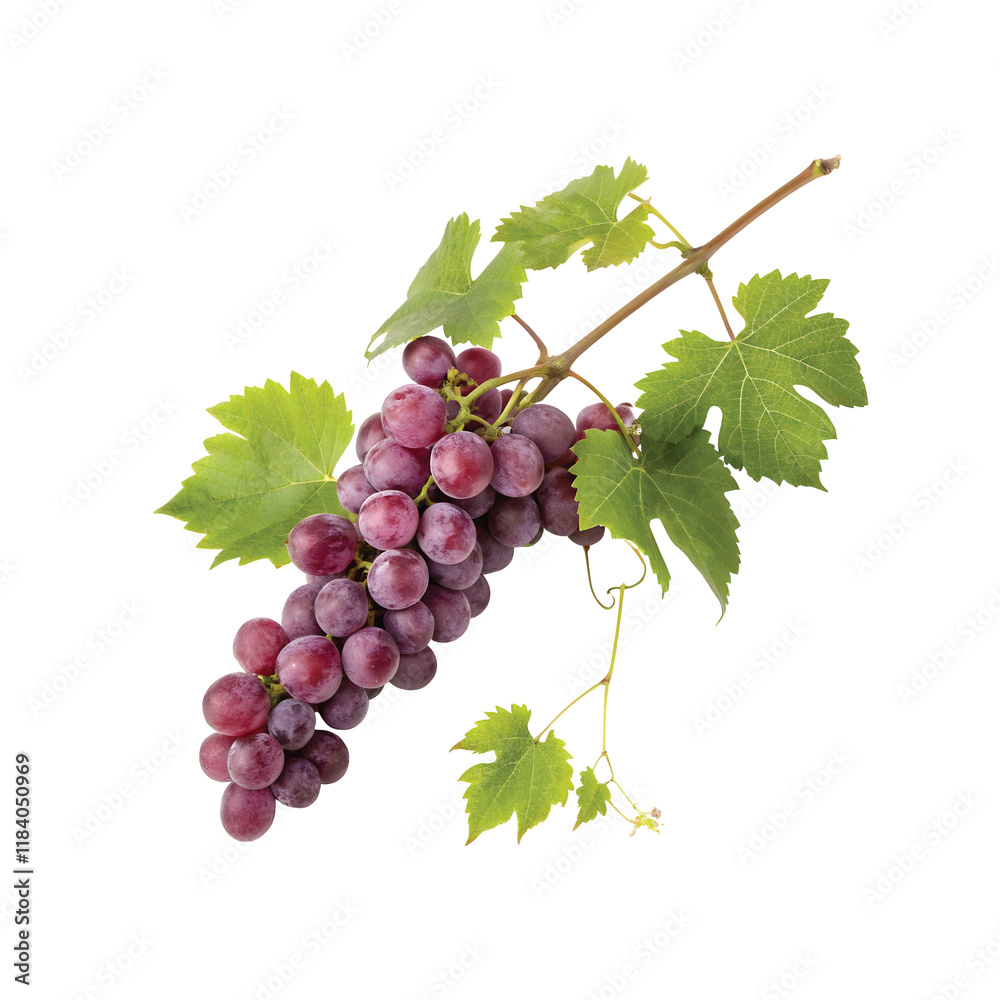 Fototapeta premium Branch of Red Grapes. PNG file for mock-up.