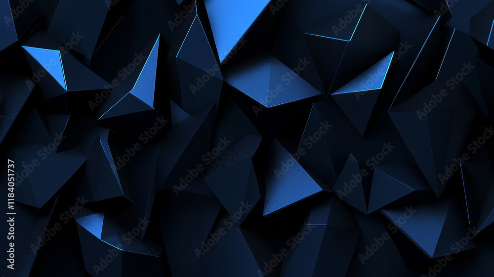 Fototapeta premium Abstract geometric shapes in dark blue tones