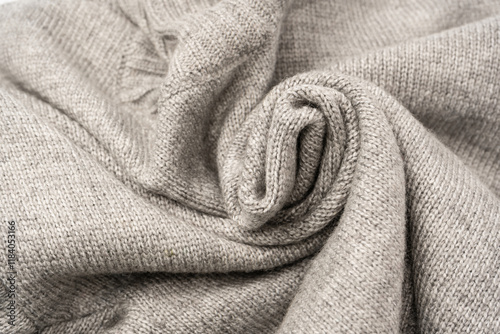 Grey wool sweater texture as a background. photo