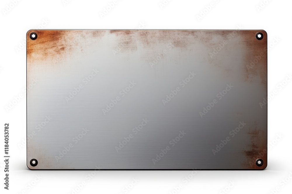 Smooth Metal Plate with Rustic Edges and Subtle Texture for Creative Backgrounds and Design Applications Smooth Metal Plate with Rustic Edges and Subtle Texture for Creative Backgrounds and Design Applications