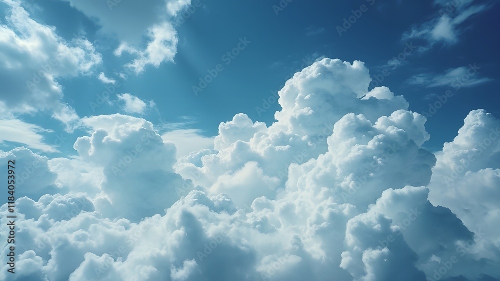 Serene Abstract Cloud Patterns, Fluffy White Clouds in a Deep Blue Sky, Red Hue Peaceful Image Serene Abstract Cloud Patterns, Fluffy White Clouds in a Deep Blue Sky, Red Hue Peaceful Image